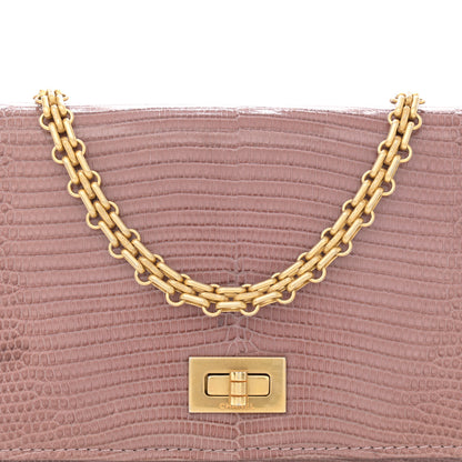 Chanel Lizard Reissue Wallet on Chain WOC Pink 8 of 11