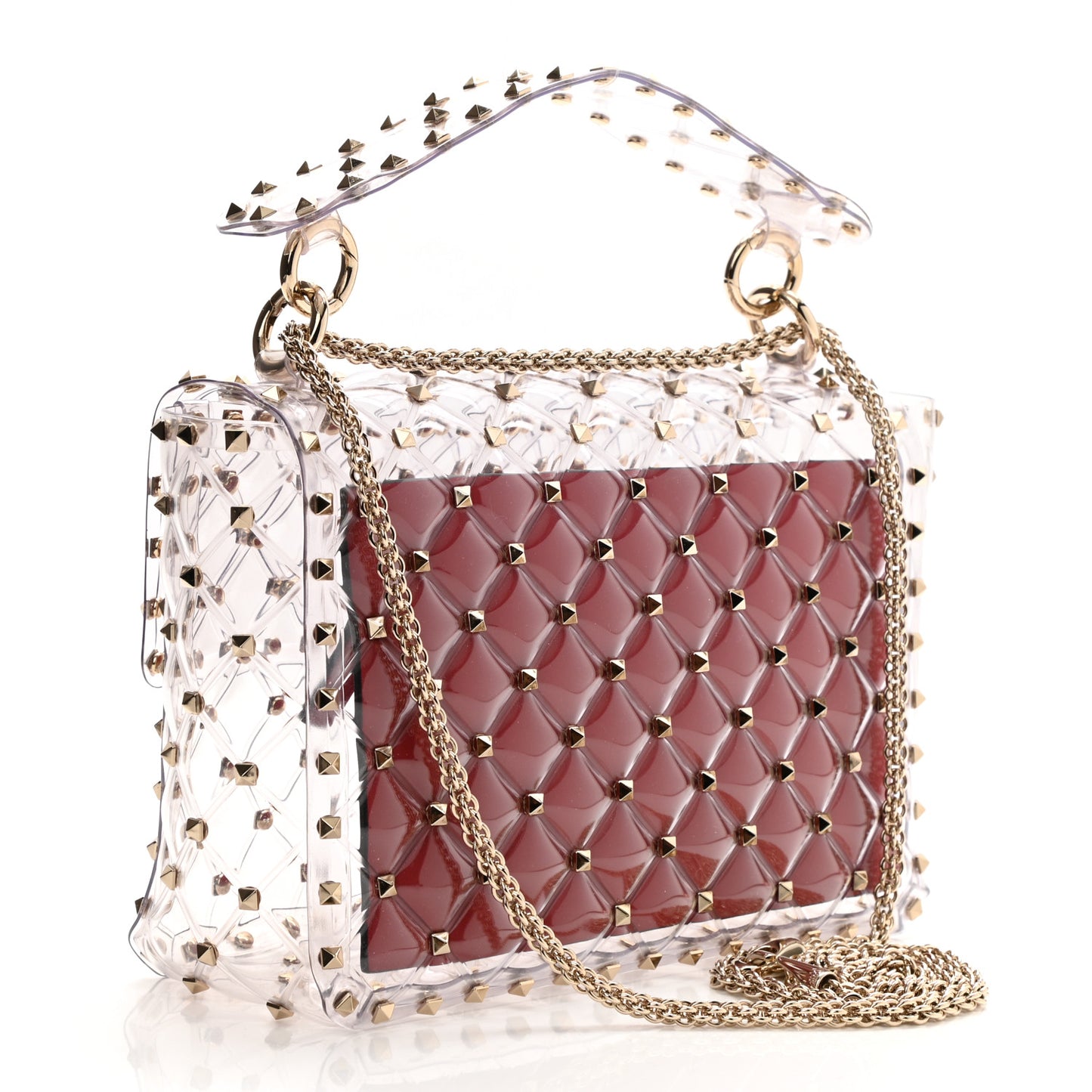 PVC Medium Rockstud Spike Shoulder Bag