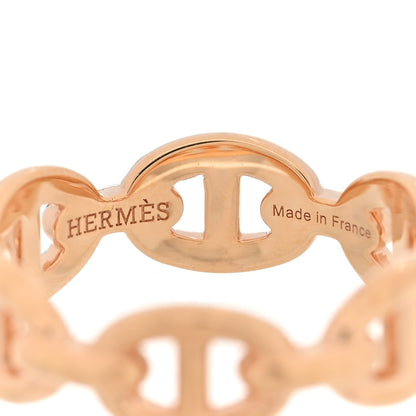 Hermes 18K Rose Gold PM Chaine d'Ancre Enchainee Ring 50 5.25 4 of 5