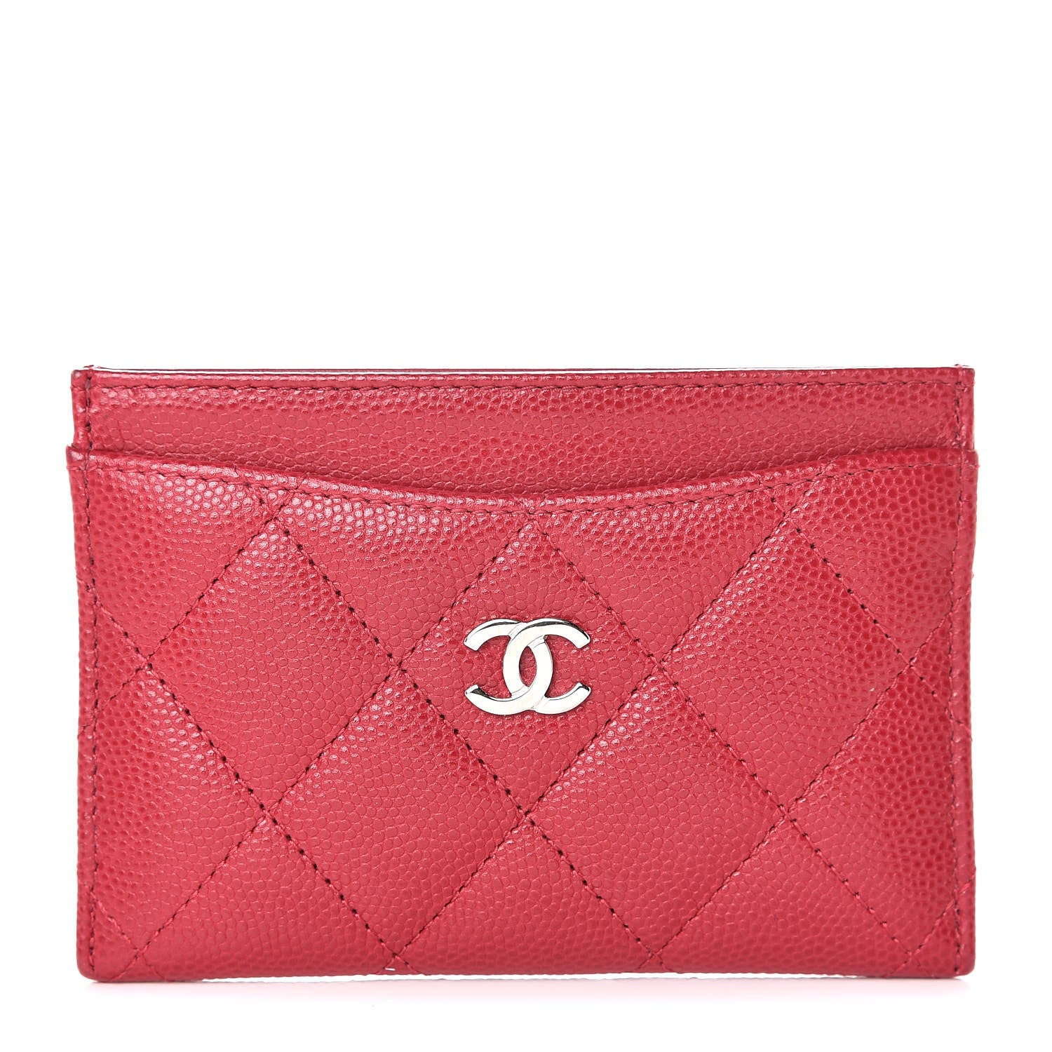 Chanel Caviar Quilted Card Holder Pink 1 of 9