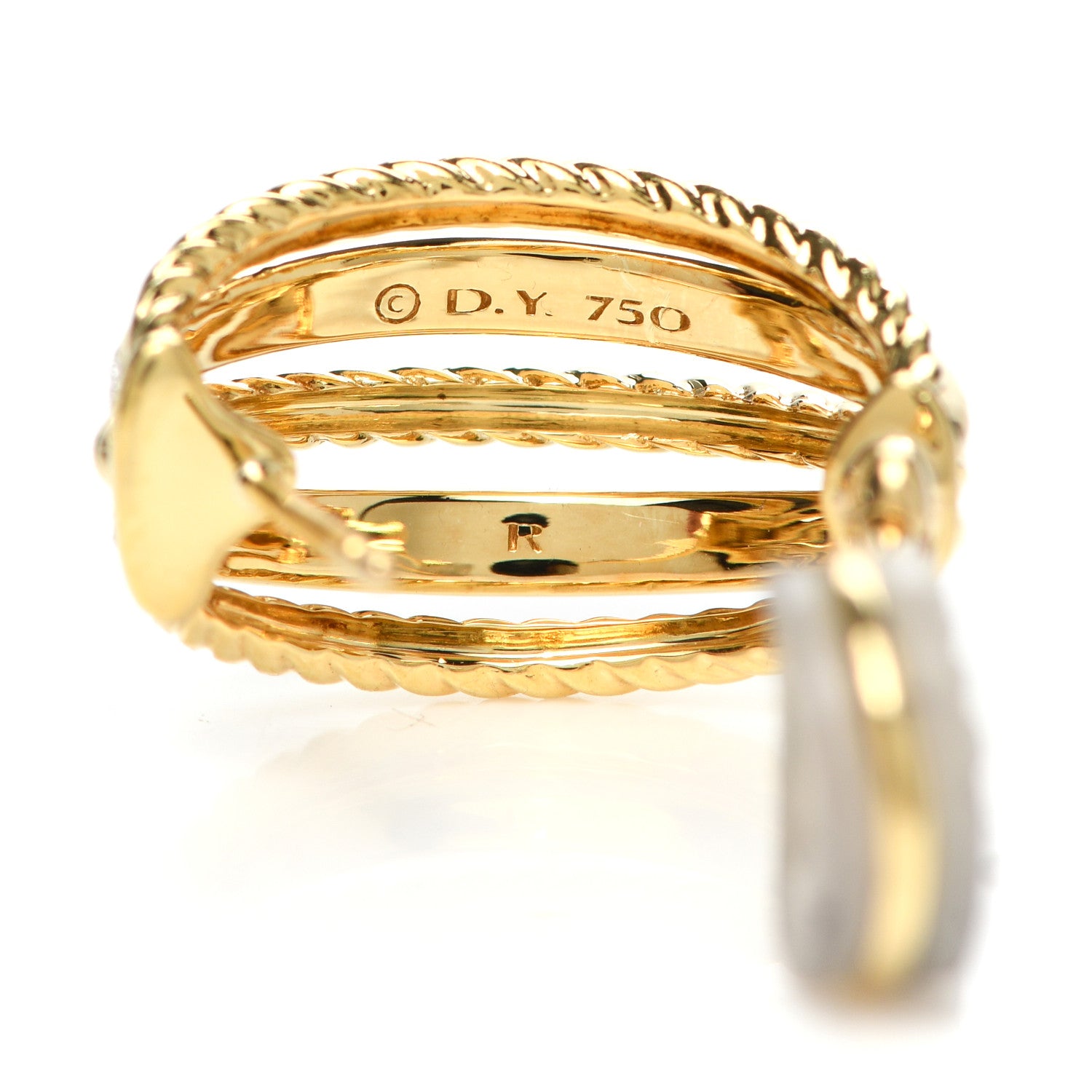 David Yurman 18K Yellow Gold Diamond Lantana Cable Earrings 3 of 4