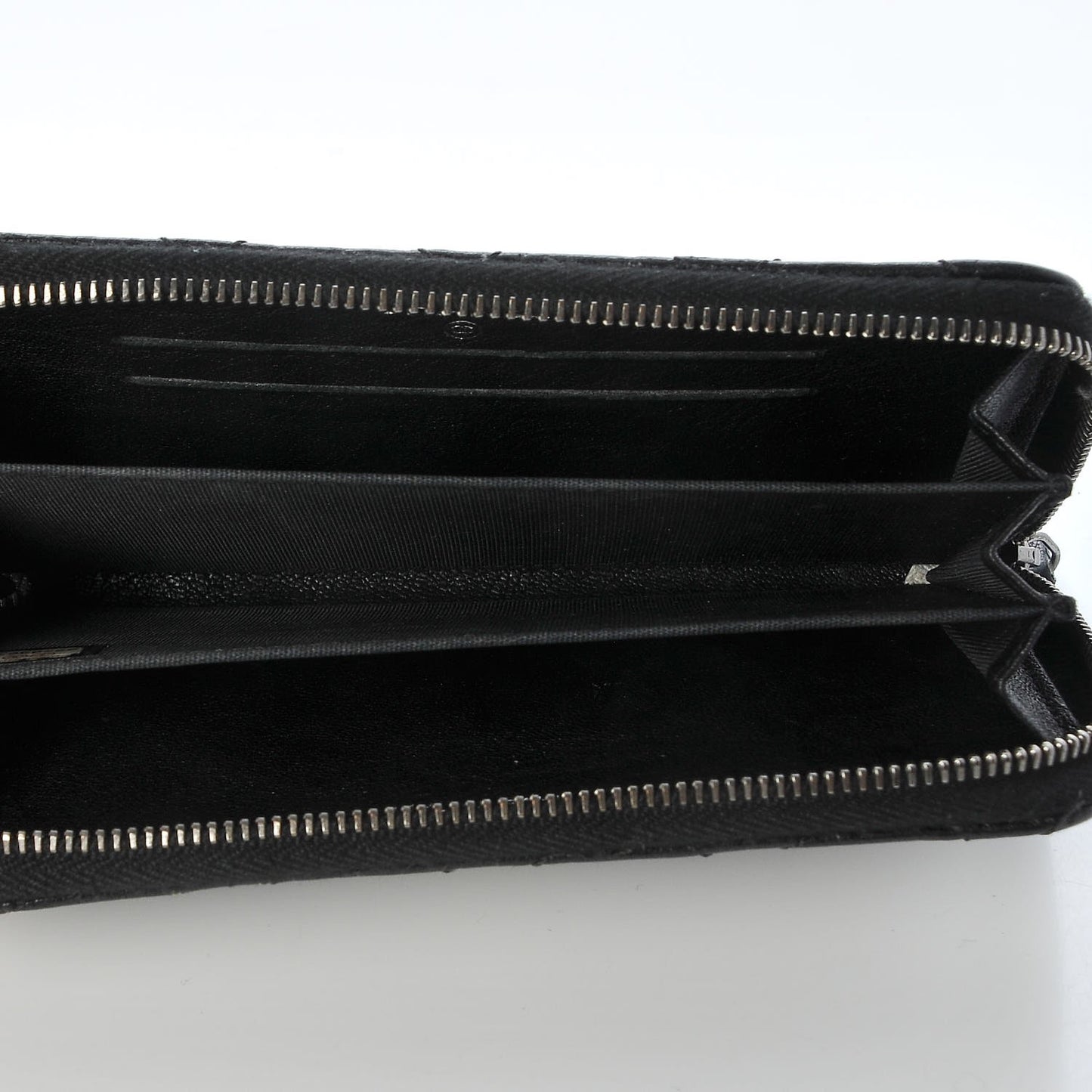 Crumpled Lambskin Studded Paris Dallas Zip Around Wallet Black