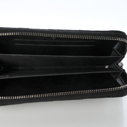 Chanel Crumpled Lambskin Studded Paris Dallas Zip Around Wallet Black 5 of 8