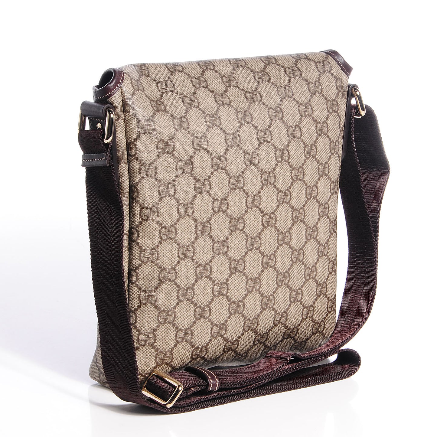 GG Plus Monogram Small Flap Messenger Bag Beige Dark Brown