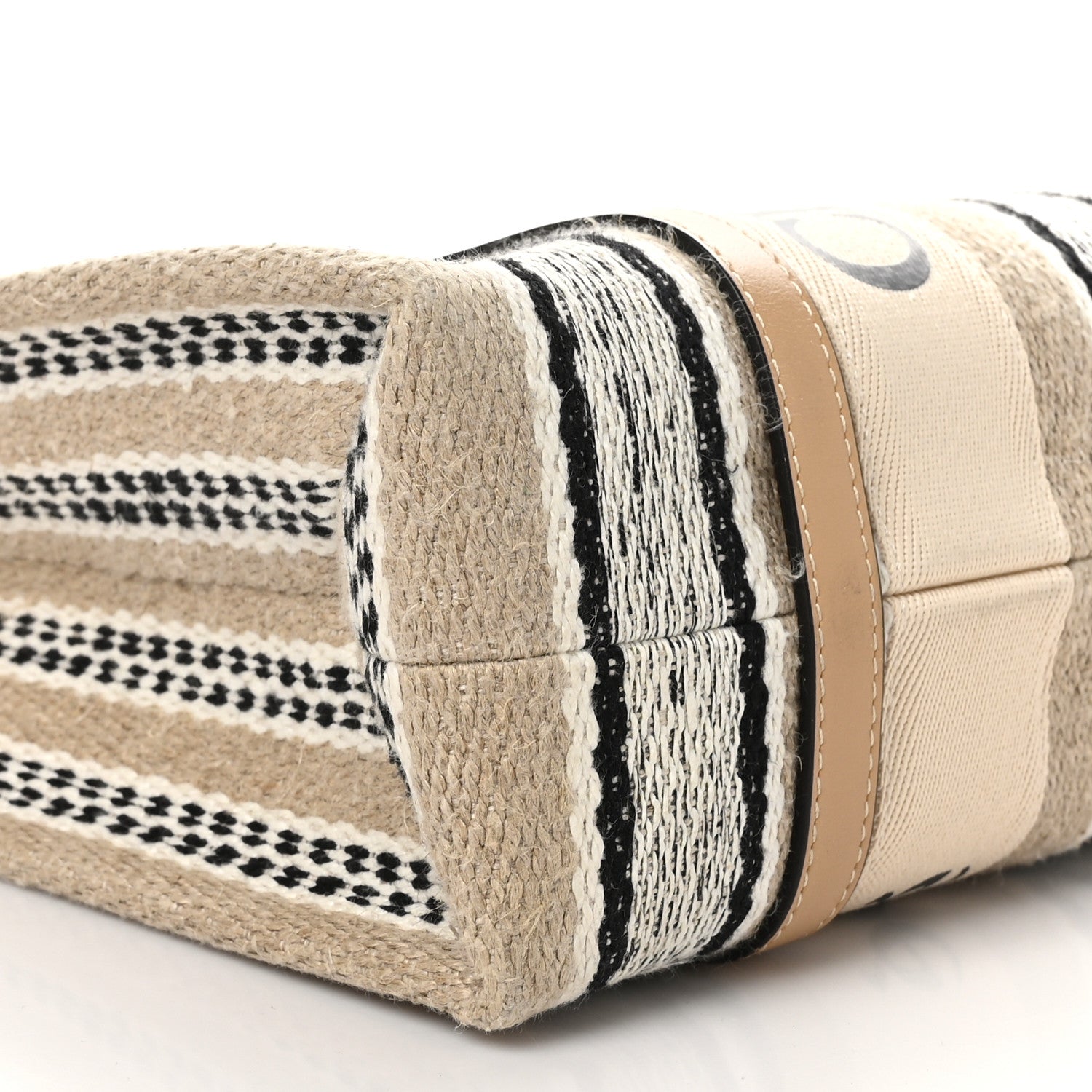 Chloe Knit Medium Woody Ribbon Tote Nude 9 of 10