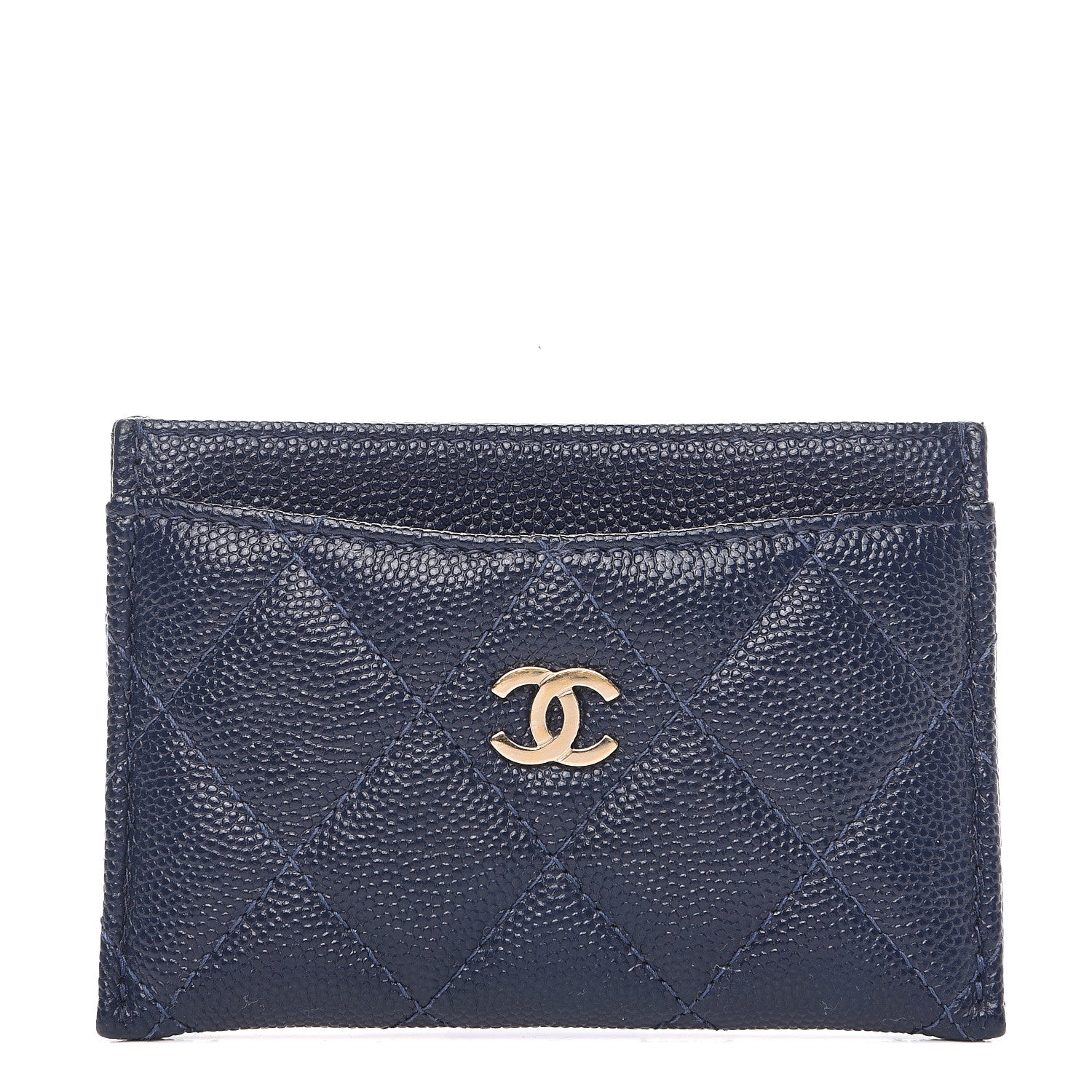 Chanel Caviar Quilted Card Holder Blue 1 of 8