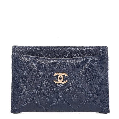 Chanel Caviar Quilted Card Holder Blue 1 of 8