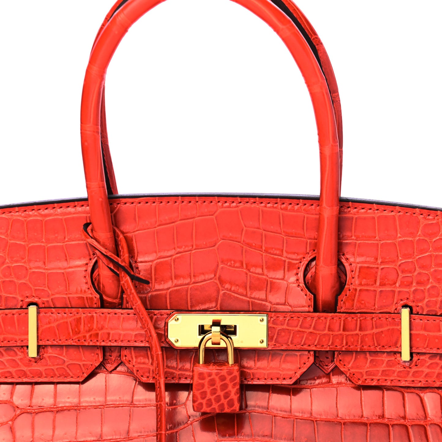 Shiny Porosus Crocodile Birkin 30 Geranium