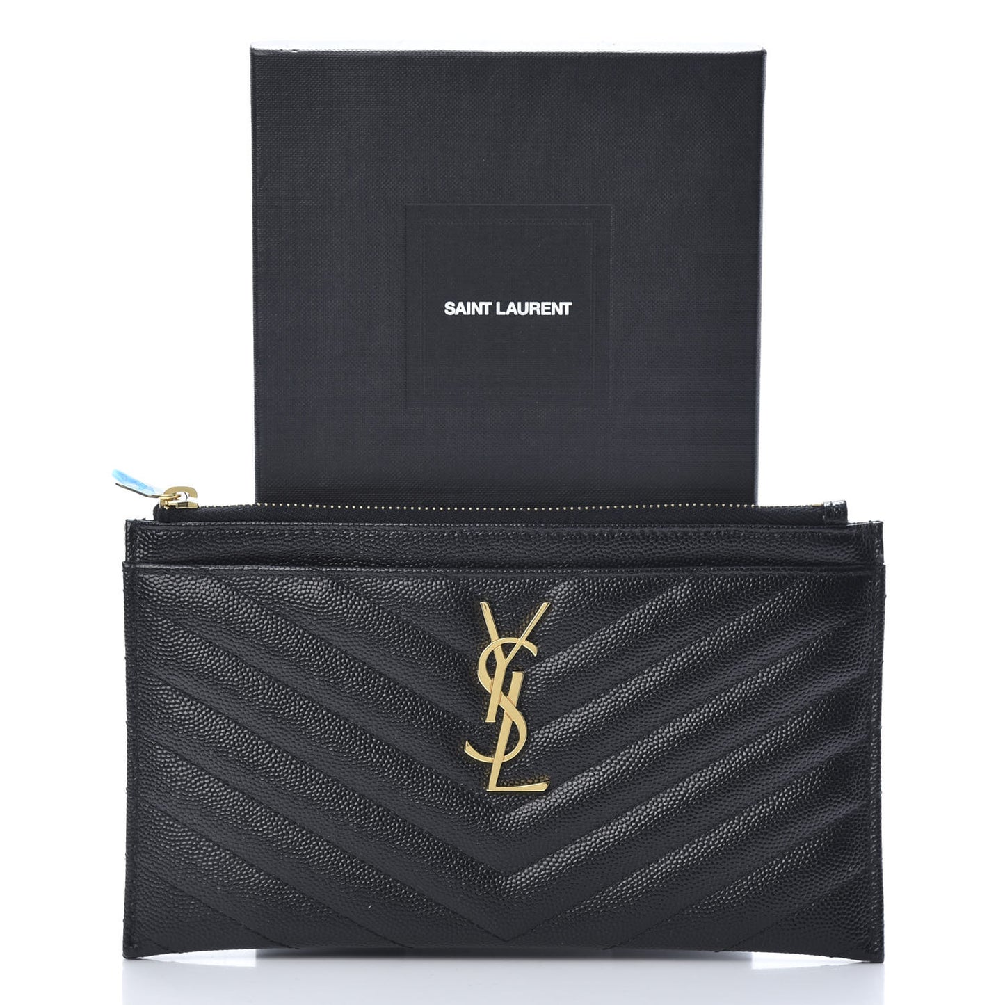 Grain De Poudre Chevron Monogram Bill Pouch Black