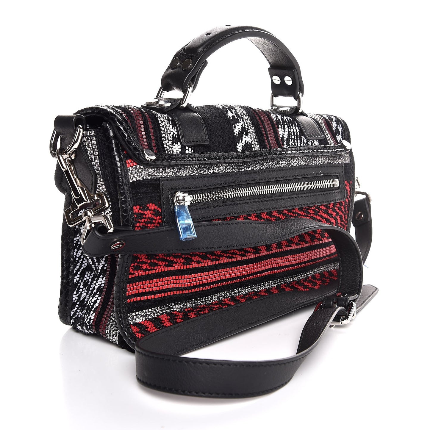 Mixed Woven Tiny PS1 Satchel Black White