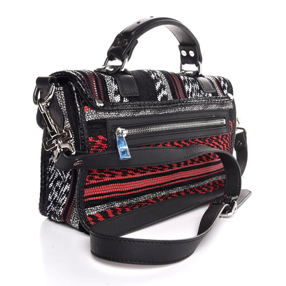 Proenza Schouler Mixed Woven Tiny PS1 Satchel Black White 6 of 8