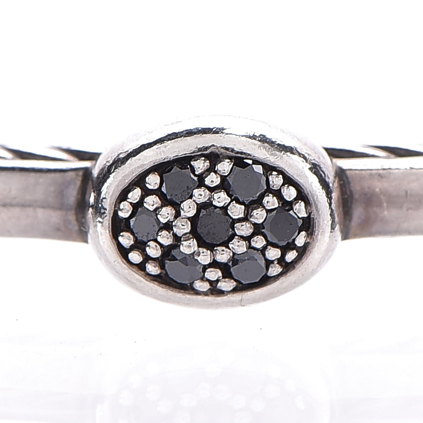 Sterling Silver Black Diamond 3mm Oval Bracelet