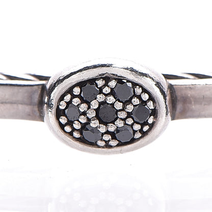 David Yurman Sterling Silver Black Diamond 3mm Oval Bracelet 4 of 5