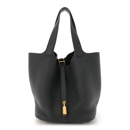Hermes Taurillon Clemence Picotin Lock 22 MM Black 1 of 10