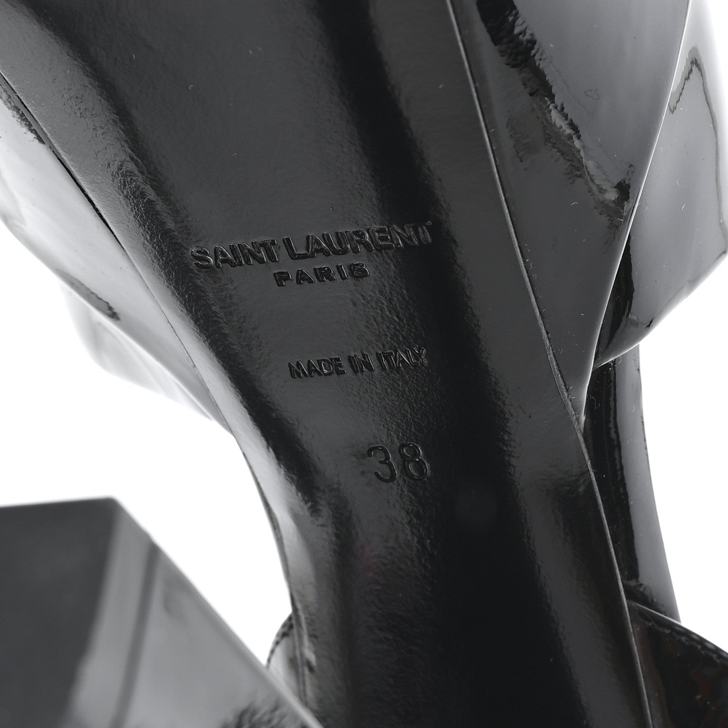 Saint Laurent Patent Jodie 95 Platform Sandals 38 Black 7 of 10