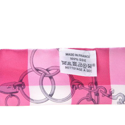 Hermes Silk Mors Et Gourmettes Vichy Twilly Rose Vif Framboise White 3 of 5