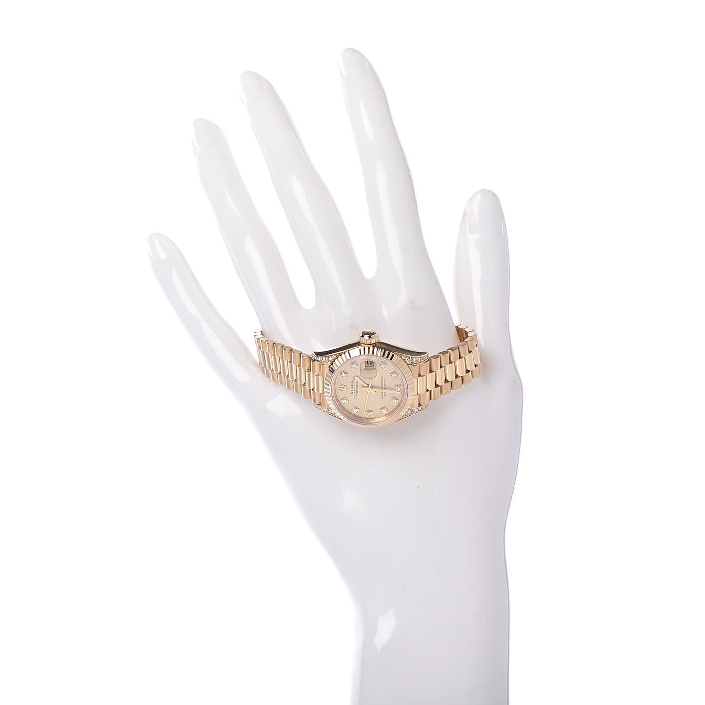 18K Yellow Gold Diamond 26mm Datejust President Watch Champagne 69238