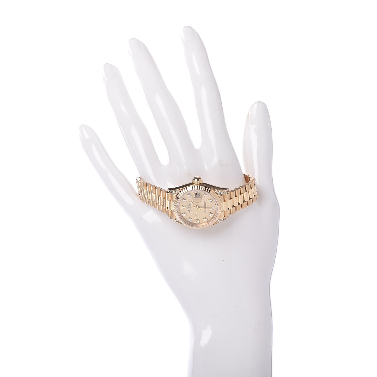 Rolex 18K Yellow Gold Diamond 26mm Datejust President Watch Champagne 69238 2 of 7