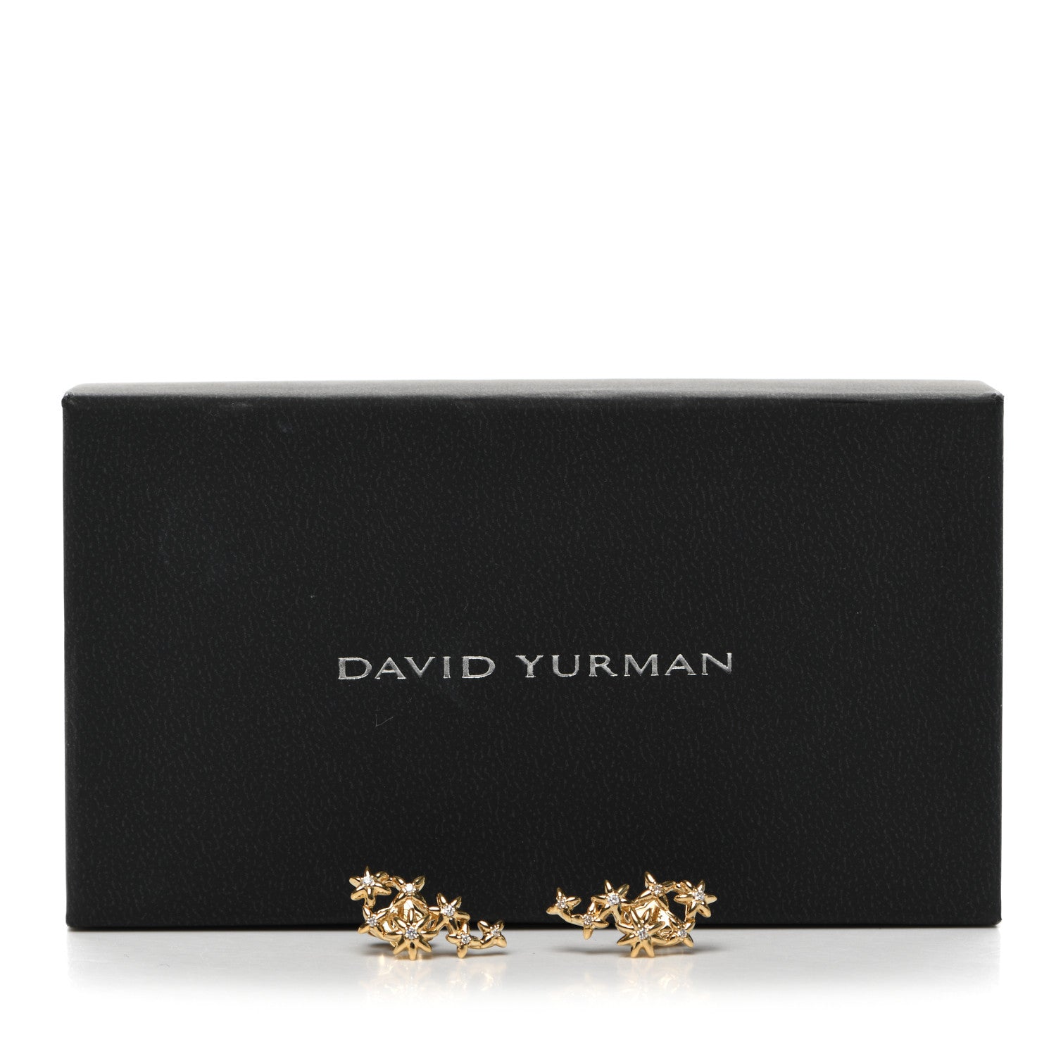 David Yurman 18K Yellow Gold Diamond Starburst Constellation Climber Earrings 5 of 5