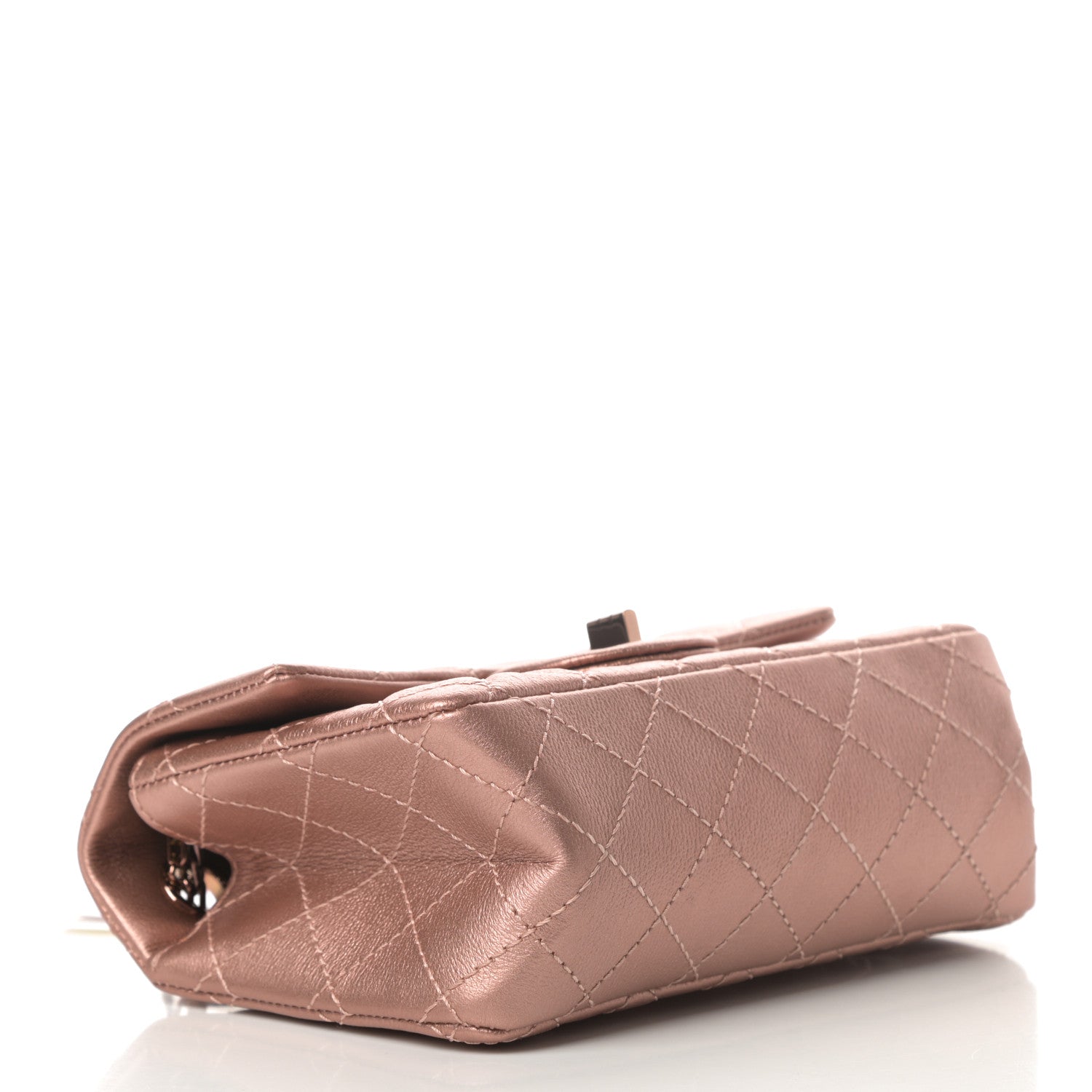 Chanel Metallic Grained Calfskin Quilted 2.55 Reissue Mini Flap Copper Pink 4 of 14