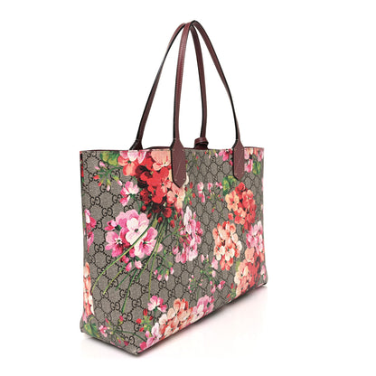 Gucci GG Supreme Monogram Blooms Large Reversible Tote Beige Multicolor Dry Rose 4 of 17