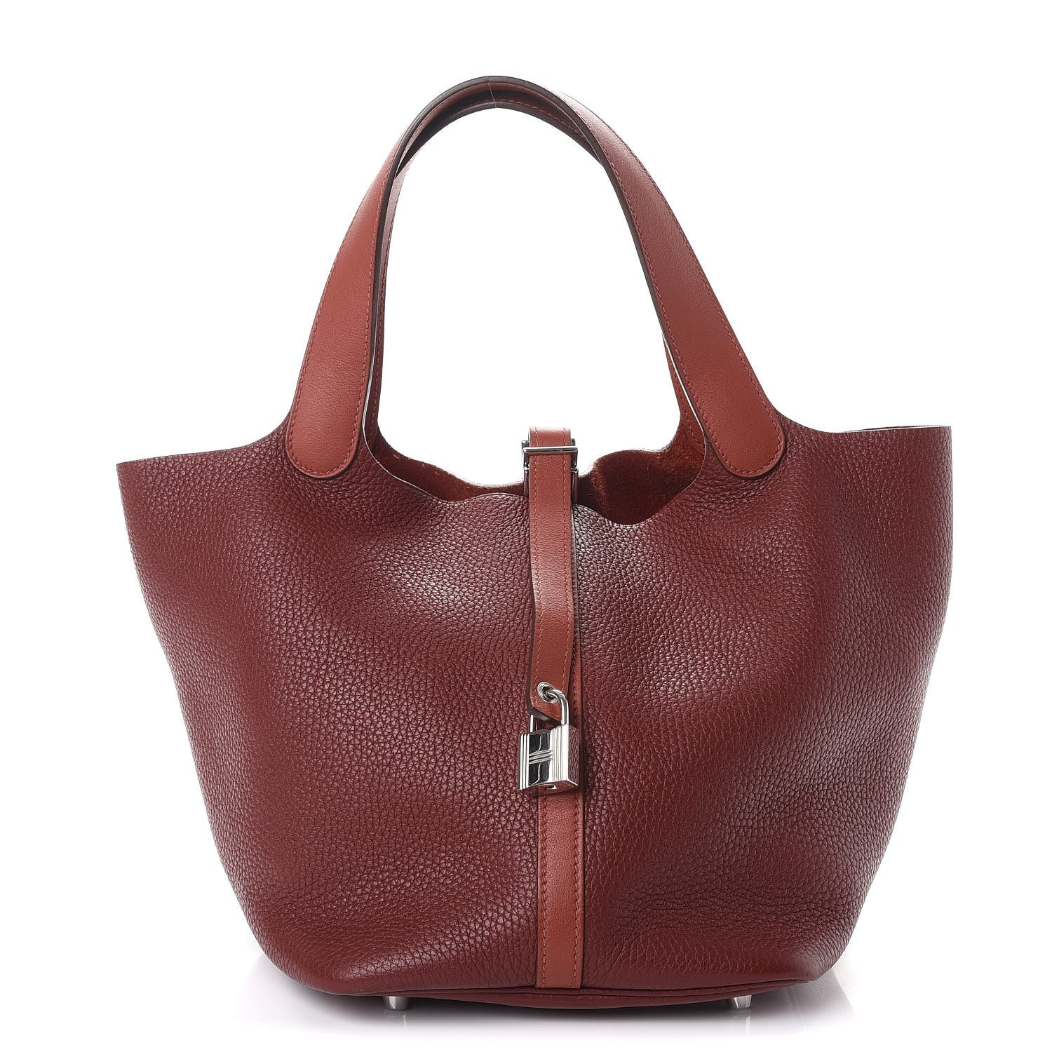 Hermes Taurillon Clemence Swift Picotin Lock 22 MM Rouge H Brique 1 of 9