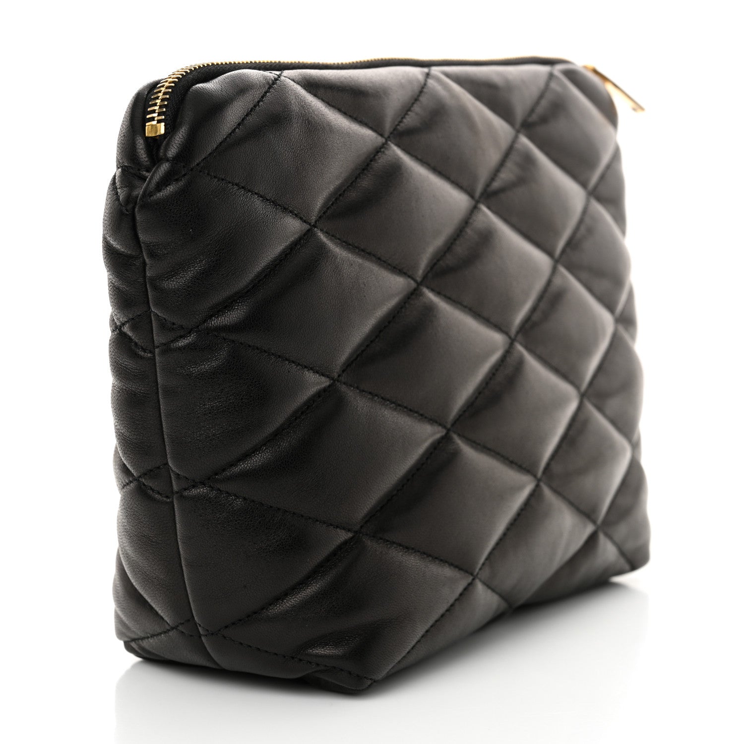 Saint Laurent Lambskin Monogram Medium Sade Puffer Pouch Black 3 of 11