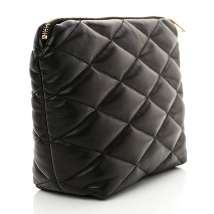 Saint Laurent Lambskin Monogram Medium Sade Puffer Pouch Black 3 of 11