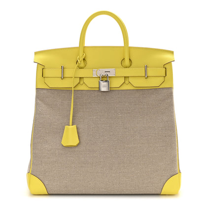 Hermes Toile De Camp Evercolor HAC Birkin 40 Ficelle Lime 1 of 11