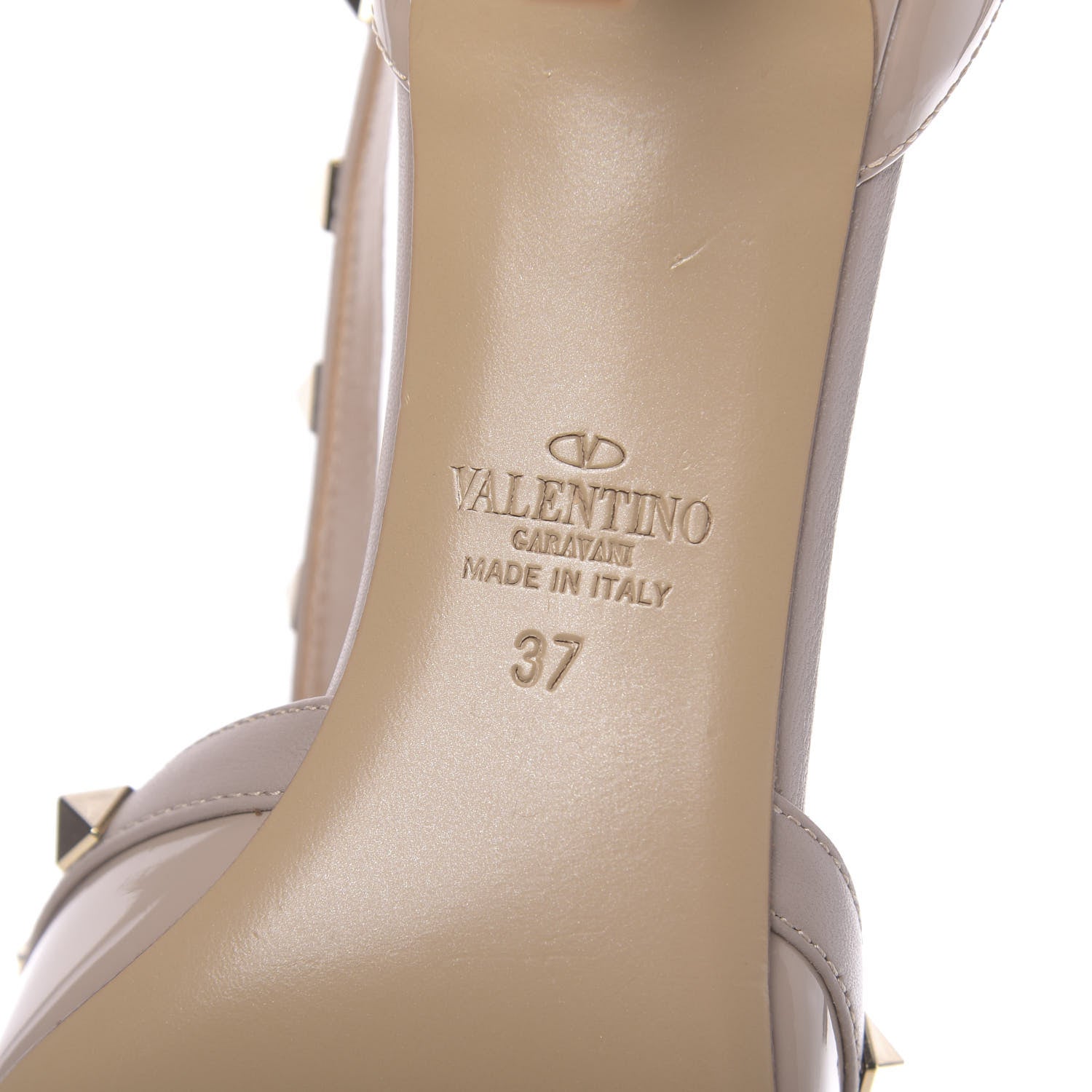 Valentino Garavani Patent Rockstud Cross Strap D'Orsay 55mm Pumps 37 Poudre 8 of 8