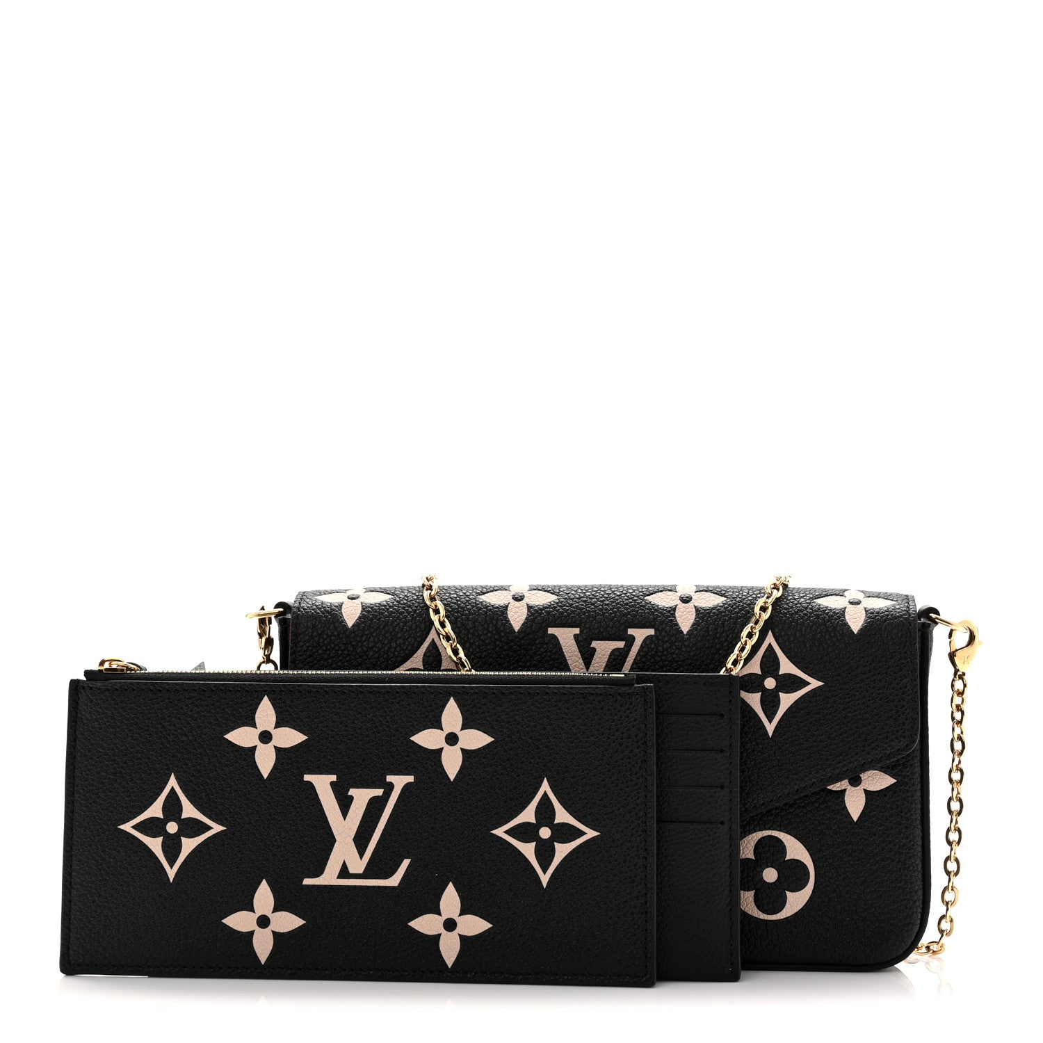 Louis Vuitton Empreinte Monogram Giant Felicie Pochette Black Beige 3 of 11