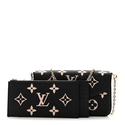 Louis Vuitton Empreinte Monogram Giant Felicie Pochette Black Beige 3 of 11
