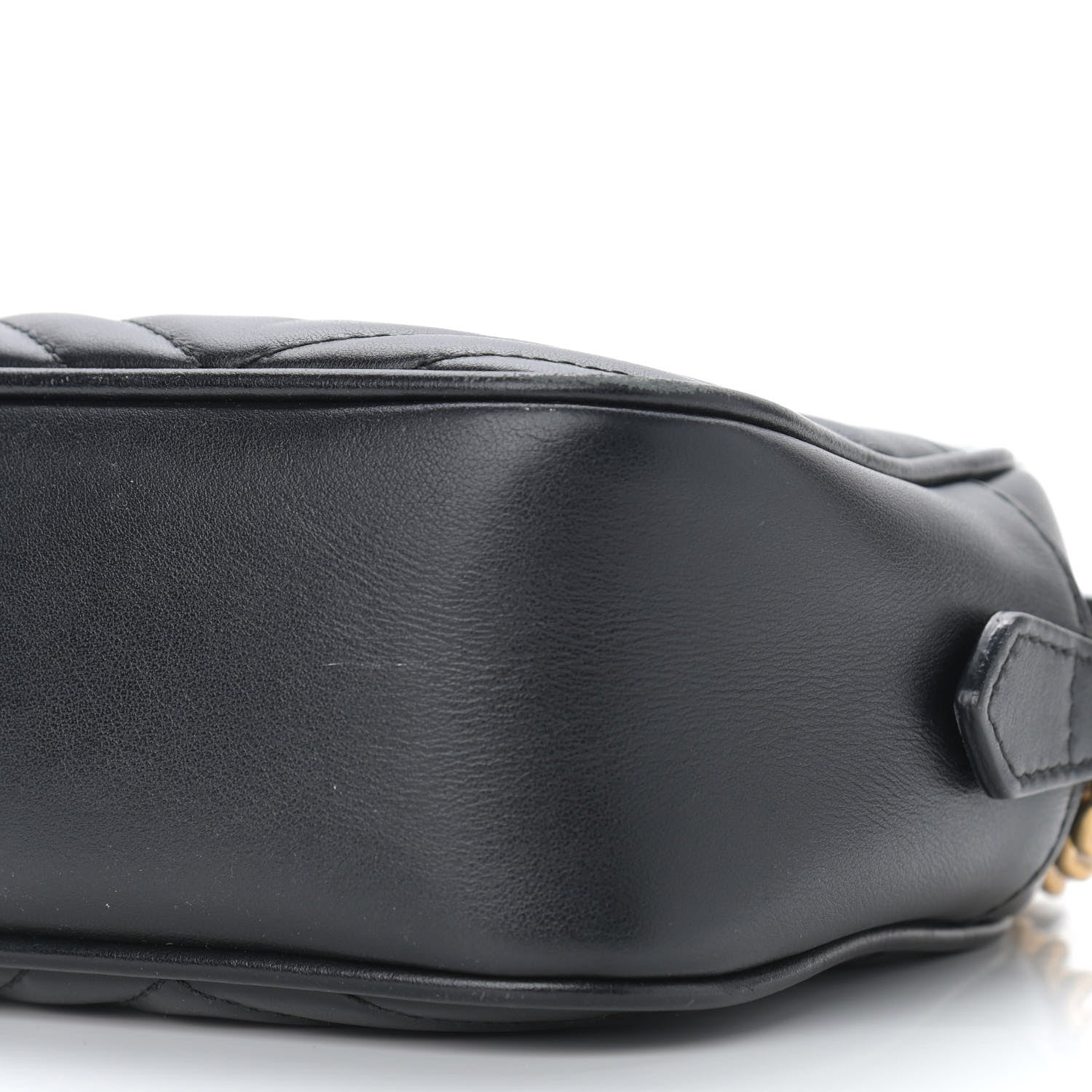Gucci Calfskin Matelasse Small GG Marmont Chain Shoulder Bag Black 9 of 11