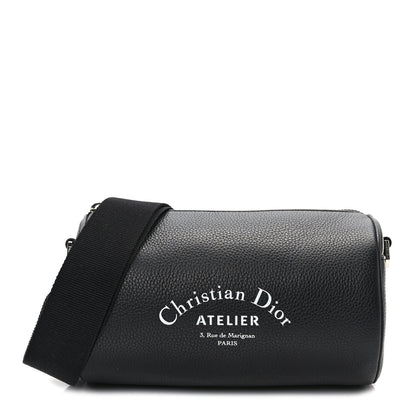 Christian Dior CHRISTIAN DIOR HOMME Grained Calfskin Mens Roller Pouch Black 1 of 12