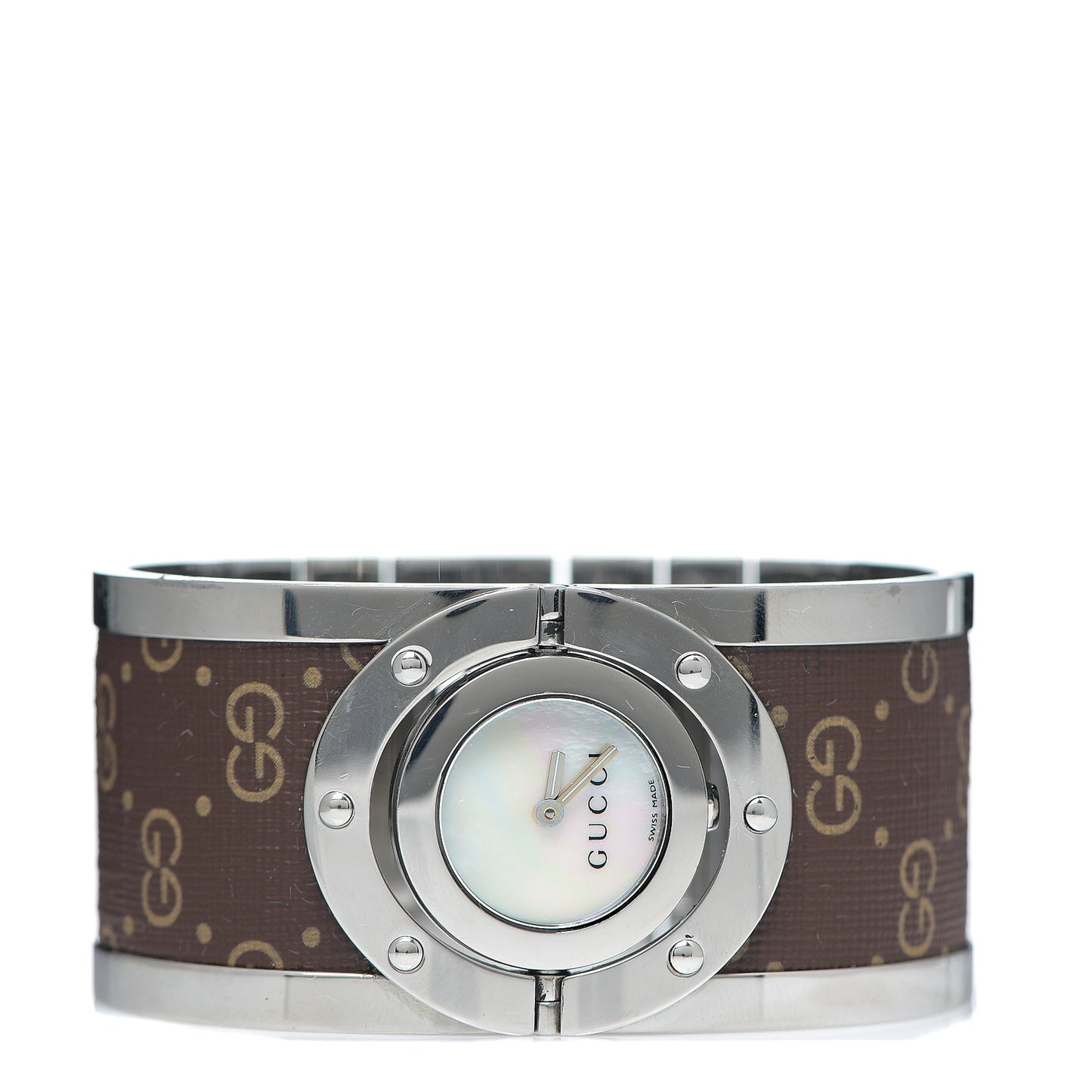 Stainless Steel Canvas Mother of Pearl 33mm Twirl Monogram Quartz Watch