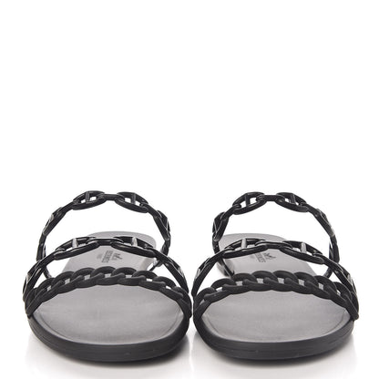 Hermes Rubber Chaine d'Ancre Rivage Sandals 39 Black 2 of 8