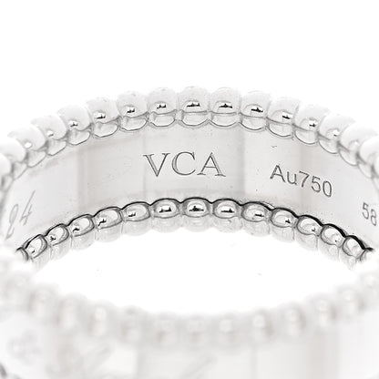Van Cleef & Arpels 18K White Gold Perlee Signature Ring 58 8.25 6 of 9