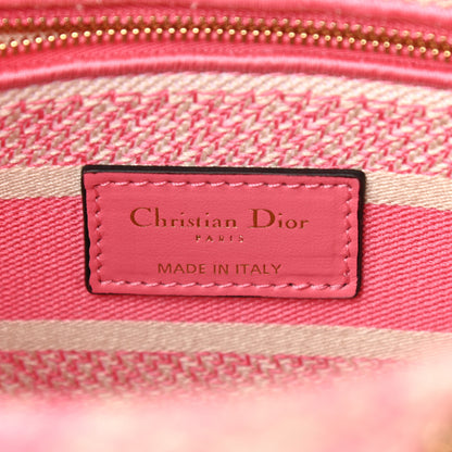 Christian Dior Canvas Toile De Jouy Embroidered Medium Lady D-Lite Peony Pink 6 of 10