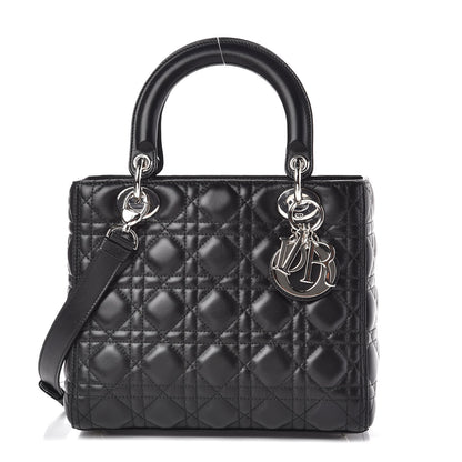 Christian Dior Lambskin Cannage Medium Lady Dior Black 1 of 10