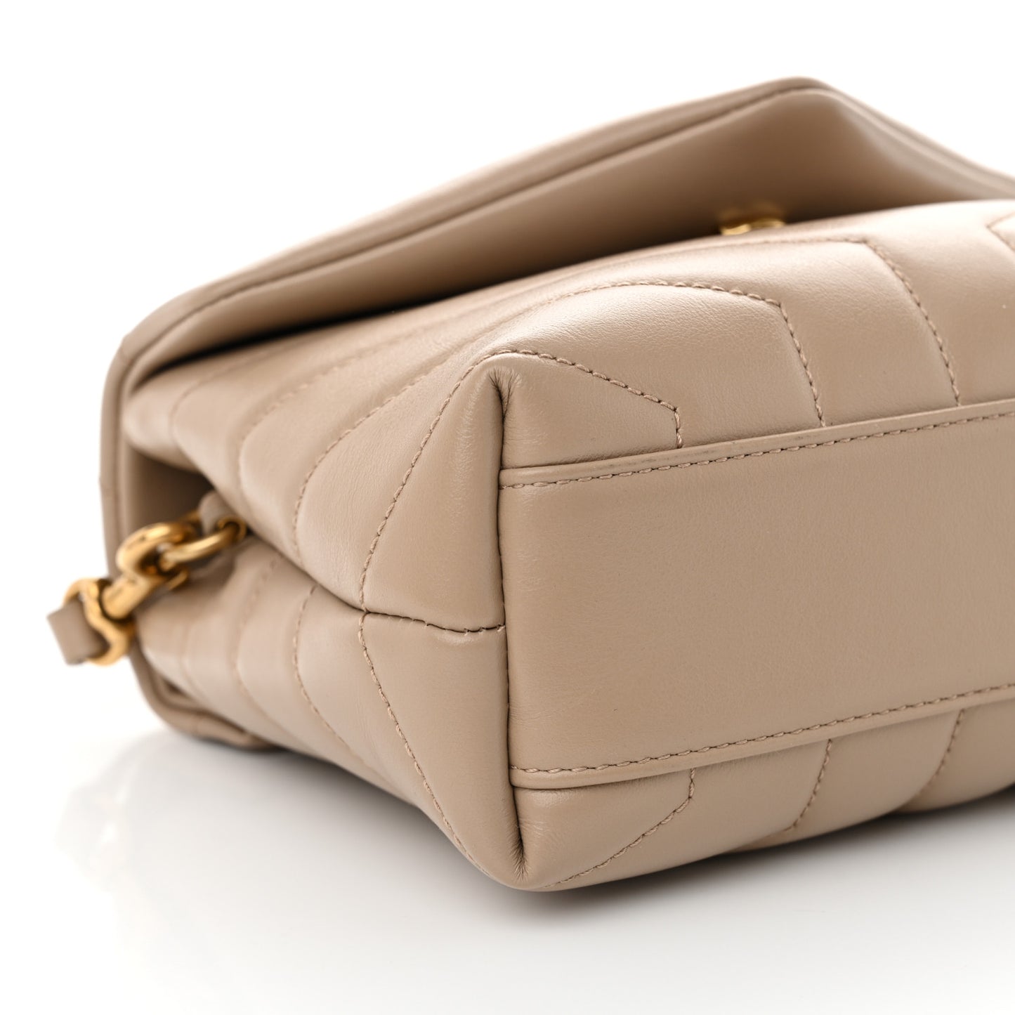 Calfskin Y Quilted Monogram Toy Loulou Crossbody Bag Dark Beige