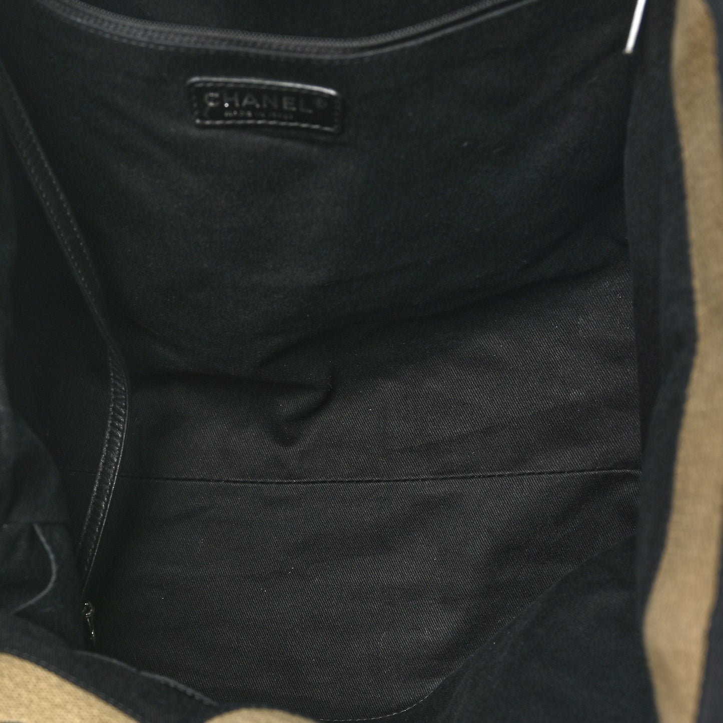 Canvas Medium Deauville Tote Beige Black