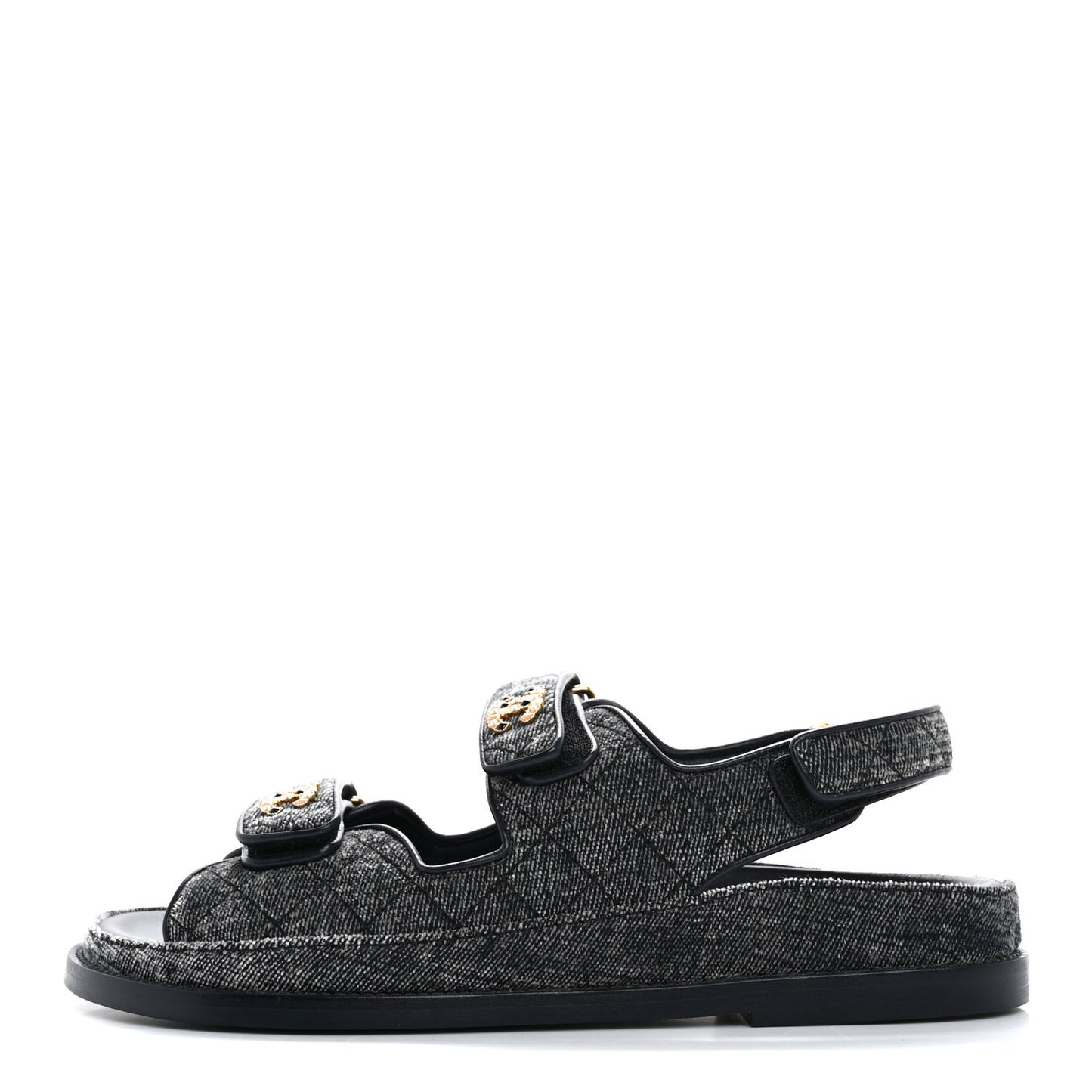 Velvet Velcro Dad Sandals 38.5 Grey