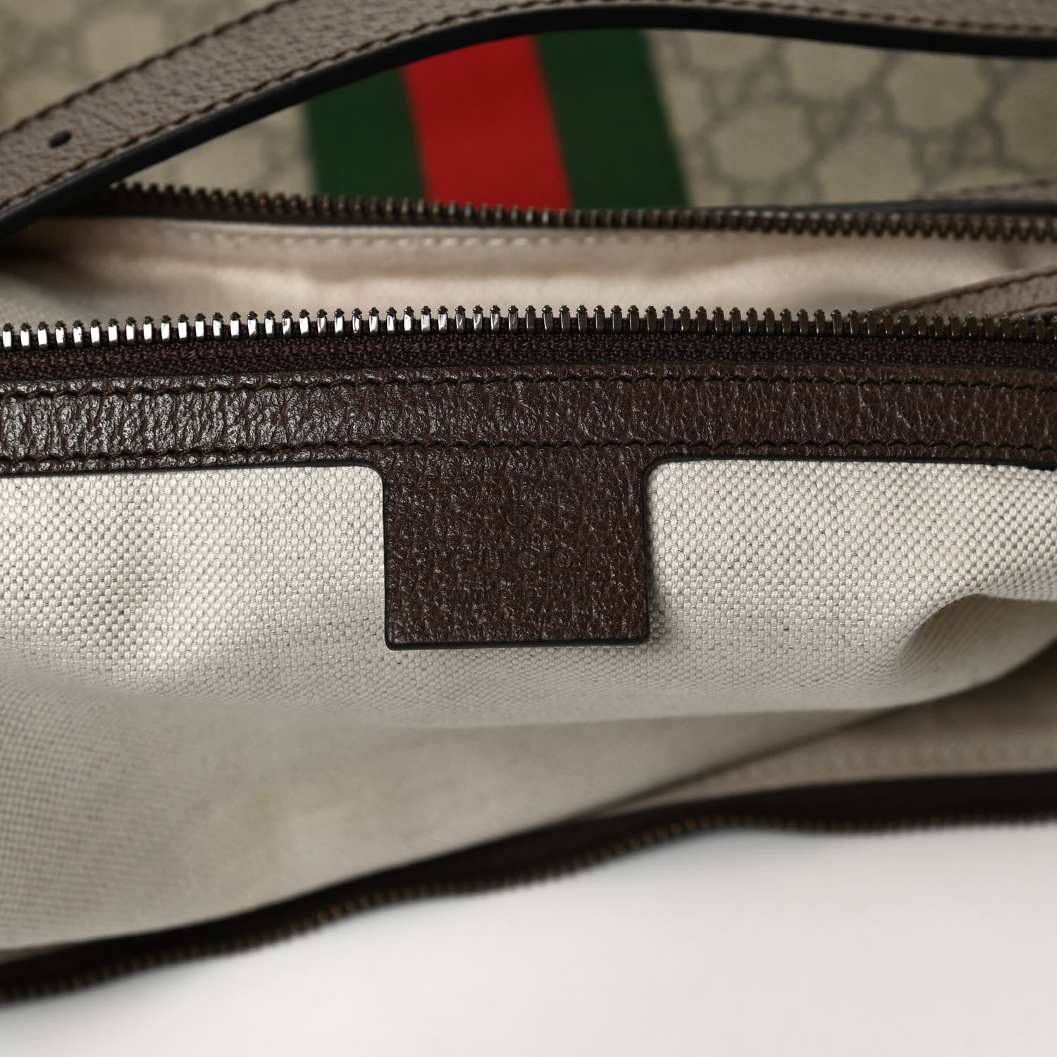 Gucci GG Supreme Monogram Web Ophidia Half Moon Hobo Brown 6 of 12