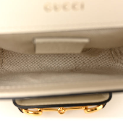 Gucci Azalea Calfskin Web Mini Horsebit 1955 Shoulder Bag Mystic White 5 of 14