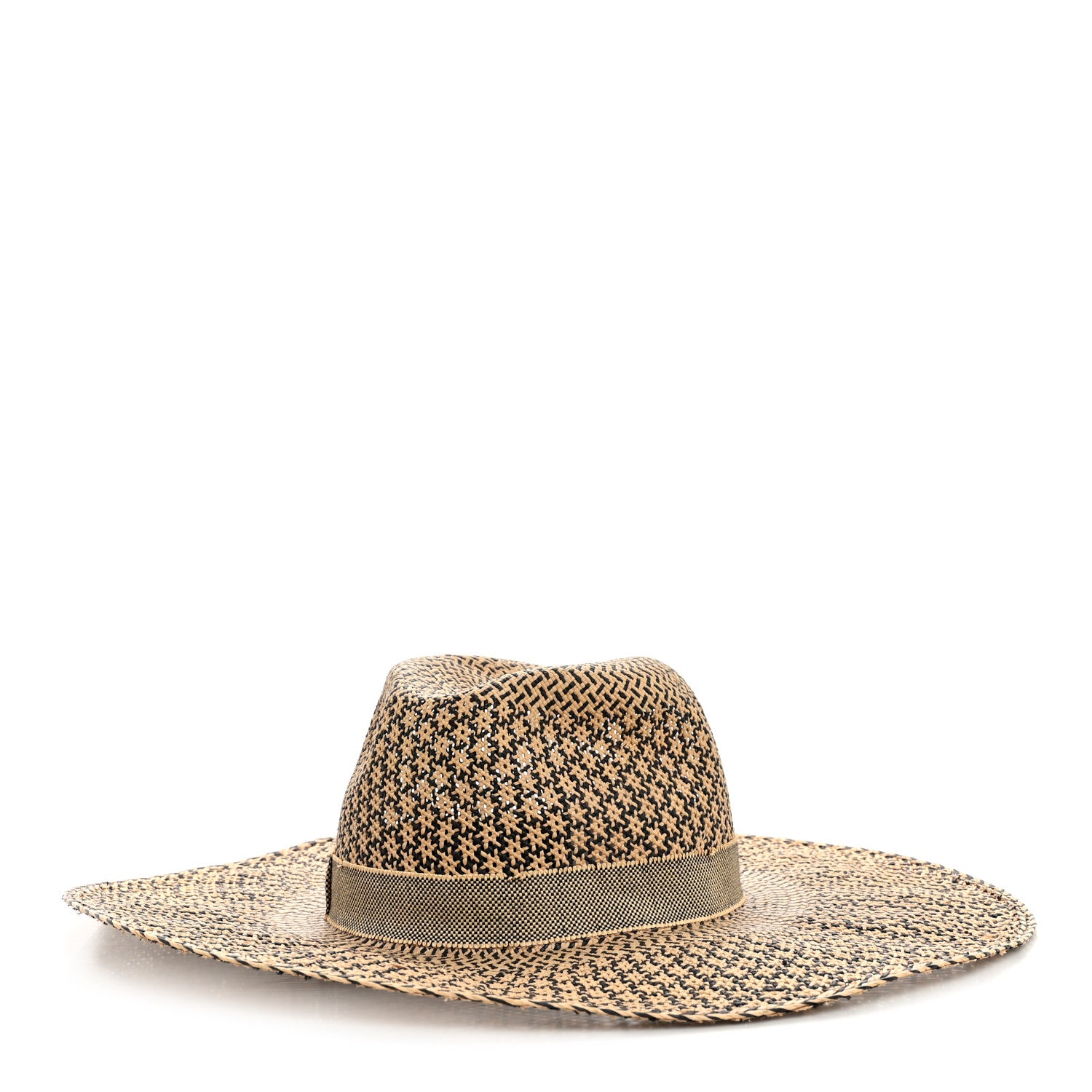 Hermes Chapeau Femme Etna Panama Hat 57 Naturel Black 1 of 11