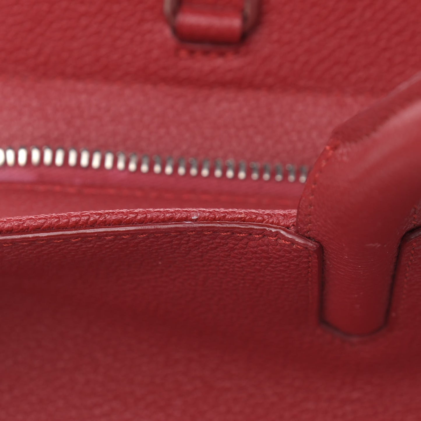 Grained Calfskin Small Cabas Rive Gauche Red