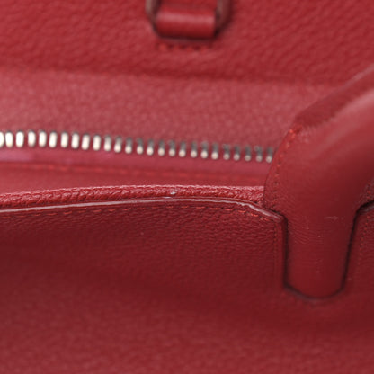 Saint Laurent Grained Calfskin Small Cabas Rive Gauche Red 12 of 21