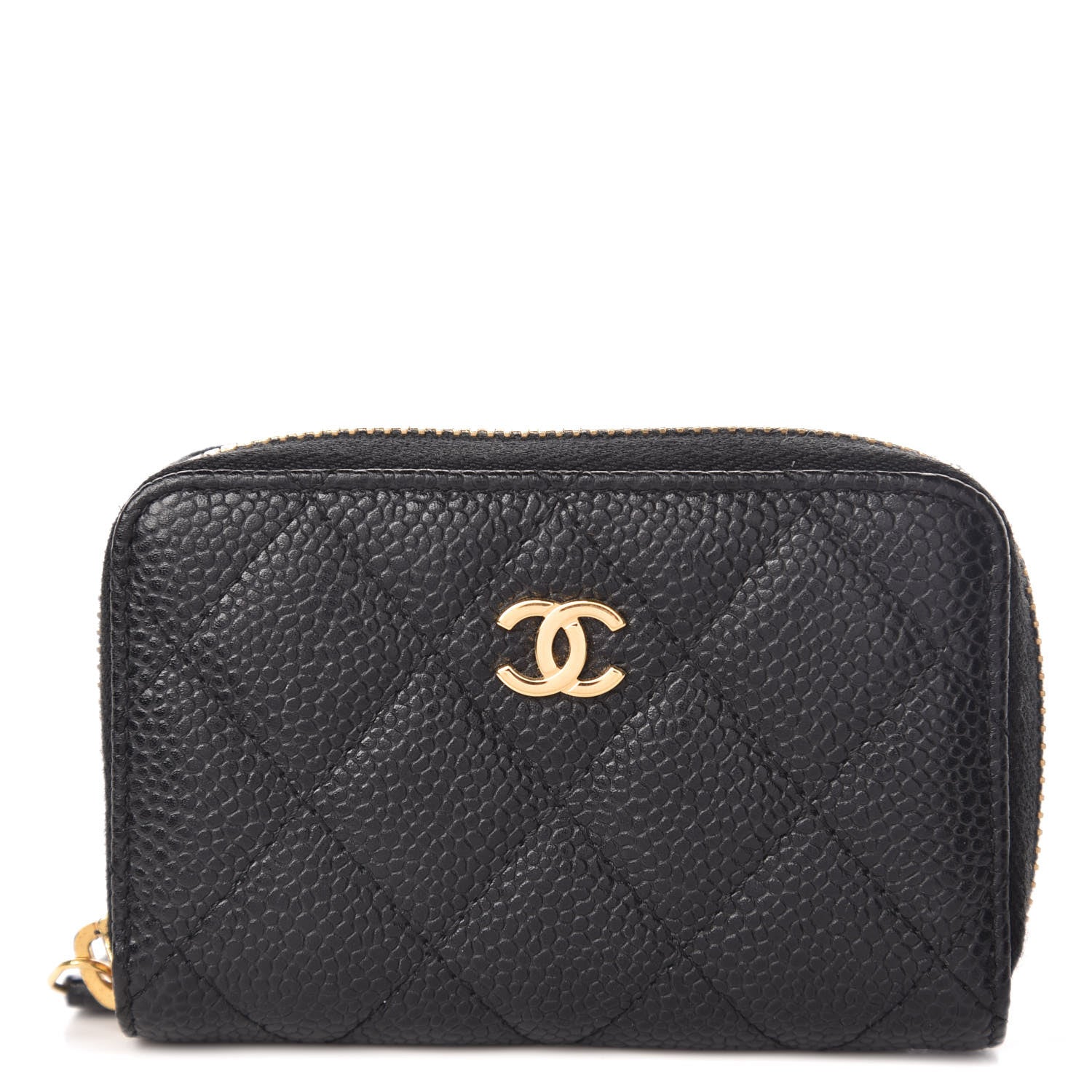 Chanel Caviar Quilted Zip Coin Purse Black 1 of 8