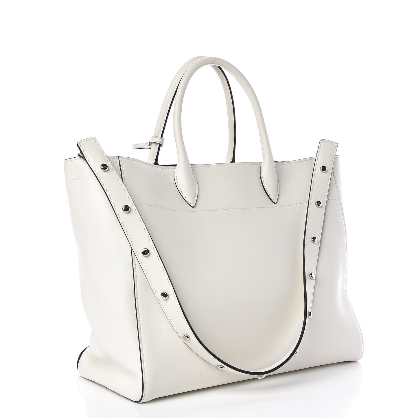 City Calf Shopping Tote White