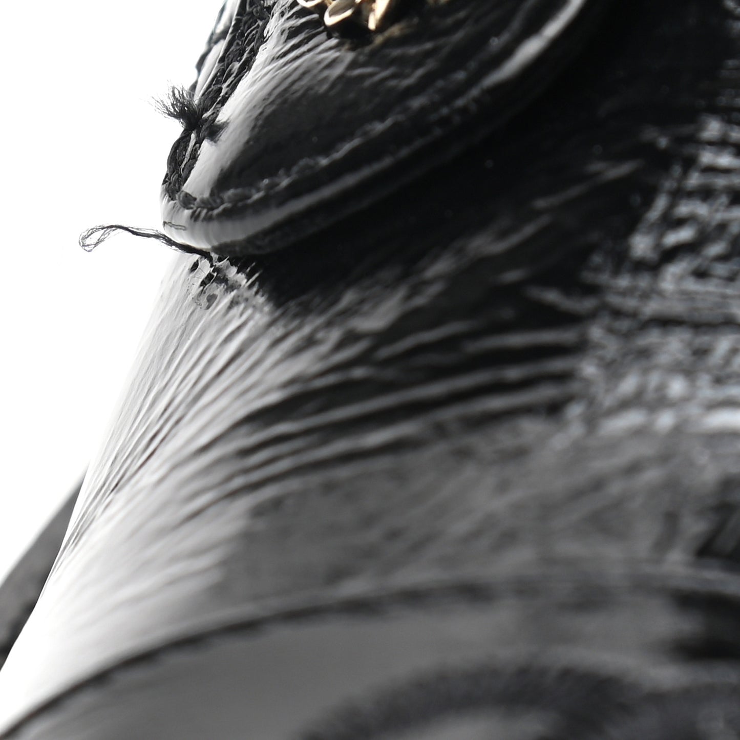 Shiny Calfskin Quilted Lace Up Combat Boots 36.5 Black